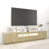 Meuble TV avec lumières LED Chêne sonoma 200x35x40 cm 613979613979