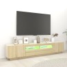 Meuble TV avec lumières LED Chêne sonoma 200x35x40 cm 613979613979