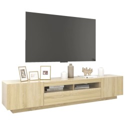 Meuble TV avec lumières LED Chêne sonoma 200x35x40 cm 613979613979