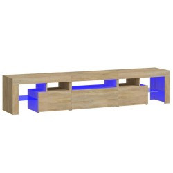 Meuble TV avec lumières LED Chêne sonoma 200x36,5x40 cm 613980613980