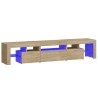 Meuble TV avec lumières LED Chêne sonoma 200x36,5x40 cm 613980613980