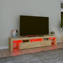 Meuble TV avec lumières LED Chêne sonoma 200x36,5x40 cm 613980613980