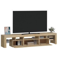 Meuble TV avec lumières LED Chêne sonoma 200x36,5x40 cm 613980613980