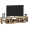 Meuble TV avec lumières LED Chêne sonoma 200x36,5x40 cm 613980613980