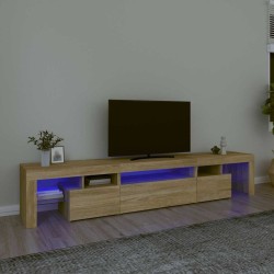 Meuble TV avec lumières LED Chêne sonoma 215x36,5x40 cm 613981613981