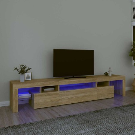 Meuble TV avec lumières LED Chêne sonoma 215x36,5x40 cm 613981613981