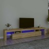 Meuble TV avec lumières LED Chêne sonoma 215x36,5x40 cm 613981613981
