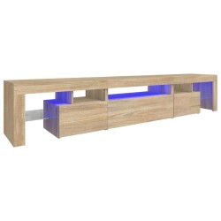 Meuble TV avec lumières LED Chêne sonoma 215x36,5x40 cm 613981613981