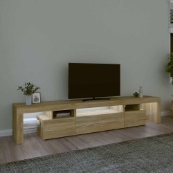 Meuble TV avec lumières LED Chêne sonoma 215x36,5x40 cm 613981613981