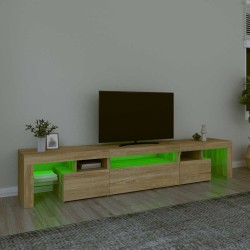 Meuble TV avec lumières LED Chêne sonoma 215x36,5x40 cm 613981613981