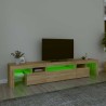 Meuble TV avec lumières LED Chêne sonoma 215x36,5x40 cm 613981613981