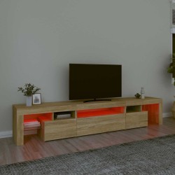 Meuble TV avec lumières LED Chêne sonoma 215x36,5x40 cm 613981613981