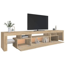 Meuble TV avec lumières LED Chêne sonoma 215x36,5x40 cm 613981613981