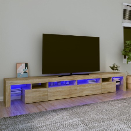 Meuble TV avec lumières LED Chêne sonoma 260x36,5x40 cm 613982613982
