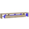 Meuble TV avec lumières LED Chêne sonoma 260x36,5x40 cm 613982613982