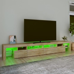 Meuble TV avec lumières LED Chêne sonoma 260x36,5x40 cm 613982613982