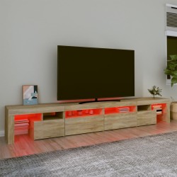 Meuble TV avec lumières LED Chêne sonoma 260x36,5x40 cm 613982613982