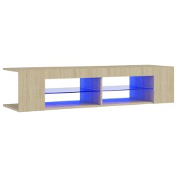 Meuble TV avec lumières LED chêne sonoma 135x39x30 cm 613983613983