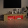 Meuble TV avec lumières LED chêne sonoma 135x39x30 cm 613983613983