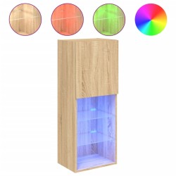 Meuble TV avec lumières LED chêne sonoma 40,5x30x102 cm 613984613984