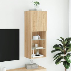 Meuble TV avec lumières LED chêne sonoma 40,5x30x102 cm 613984613984