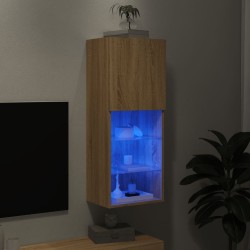 Meuble TV avec lumières LED chêne sonoma 40,5x30x102 cm 613984613984