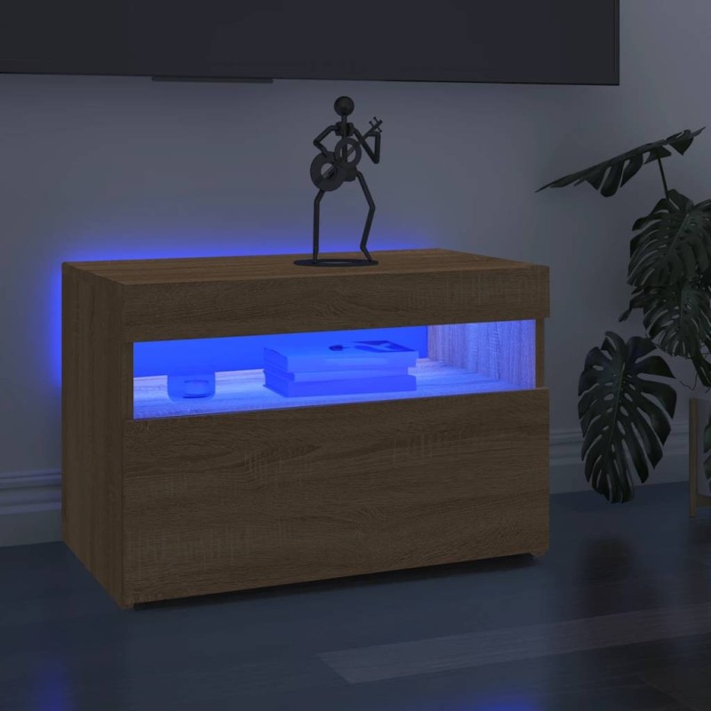 Meuble TV avec lumières LED chêne sonoma 60x35x40 cm 613985613985