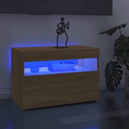 Meuble TV avec lumières LED chêne sonoma 60x35x40 cm 613985613985