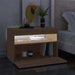 Meuble TV avec lumières LED chêne sonoma 60x35x40 cm 613985613985