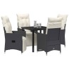 Ensemble de salle à manger pour jardin 5 pcs Noir polyrotin 613986613986