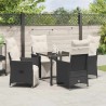 Ensemble de salle à manger pour jardin 5 pcs Noir polyrotin 613986613986