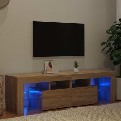 Meuble TV avec lumières LED Chêne sonoma 140x36,5x40 cm 613989613989