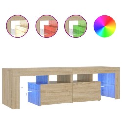 Meuble TV avec lumières LED Chêne sonoma 140x36,5x40 cm 613989613989