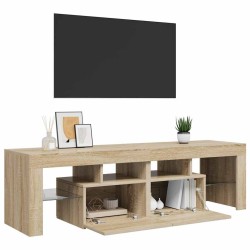 Meuble TV avec lumières LED Chêne sonoma 140x36,5x40 cm 613989613989