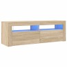 Meuble TV avec lumières LED chêne sonoma 120x35x40 cm 613990613990