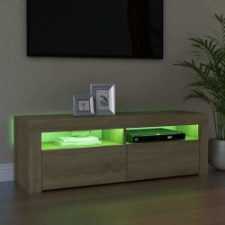 Meuble TV avec lumières LED chêne sonoma 120x35x40 cm 613990613990