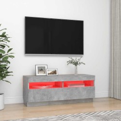 Meuble TV avec lumières LED gris béton 100x35x40 cm 613993613993