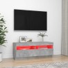 Meuble TV avec lumières LED gris béton 100x35x40 cm 613993613993