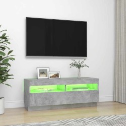 Meuble TV avec lumières LED gris béton 100x35x40 cm 613993613993