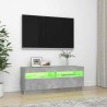 Meuble TV avec lumières LED gris béton 100x35x40 cm 613993613993