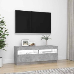 Meuble TV avec lumières LED gris béton 100x35x40 cm 613993613993