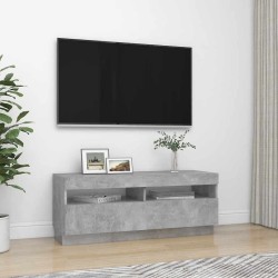 Meuble TV avec lumières LED gris béton 100x35x40 cm 613993613993