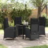 Ensemble de salle à manger pour jardin 5 pcs Noir polyrotin 613994613994