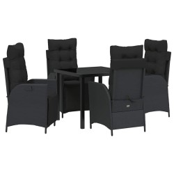 Ensemble de salle à manger pour jardin 5 pcs Noir polyrotin 613994613994