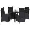 Ensemble de salle à manger pour jardin 5 pcs Noir polyrotin 613994613994