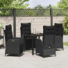 Ensemble de salle à manger pour jardin 5 pcs Noir polyrotin 613994613994