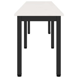 banc Blanc 200 x 35 x 45 cm Bois de pin massif 613996613996
