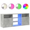 Meuble TV avec lumières LED gris béton 120x30x50 cm 613997613997