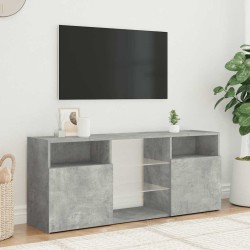 Meuble TV avec lumières LED gris béton 120x30x50 cm 613997613997