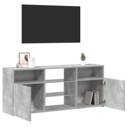 Meuble TV avec lumières LED gris béton 120x30x50 cm 613997613997